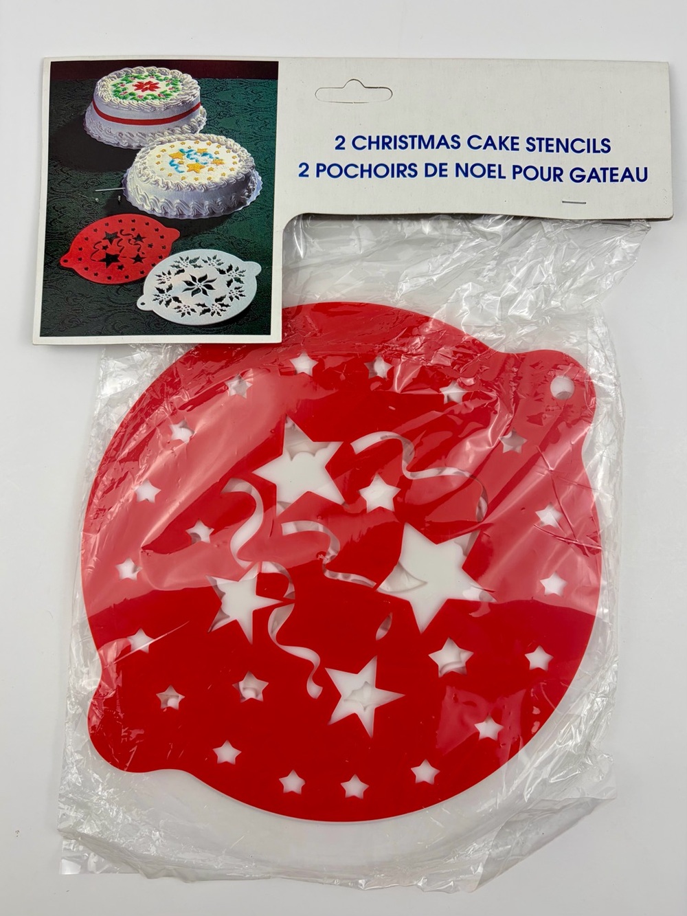 Christmas Cake Stencil Set 2 Piece Regal Canada New Unused 8 in
